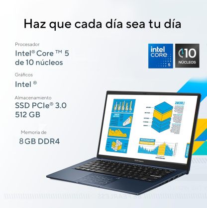 ASUS Vivobook 14, Intel Core 5/8GBRAM/512 GB SSD/Teclado con Ñ/Garantia y Servicio con la Marca en Mexcio