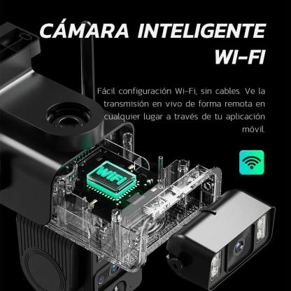 Cámara WiFi de Seguridad Solar Exterior con Lente Dual y Batería 8000mAh - Modelo AJ19-WiFi, 8MP Ultra HD, 360° Panorámica, Visión Nocturna a Color, Alarma Sonora, Comunicación Bidireccional, Sin Mensualidad (Tarjeta SD/Gratis 7 Días), IP66, Fácil Instala