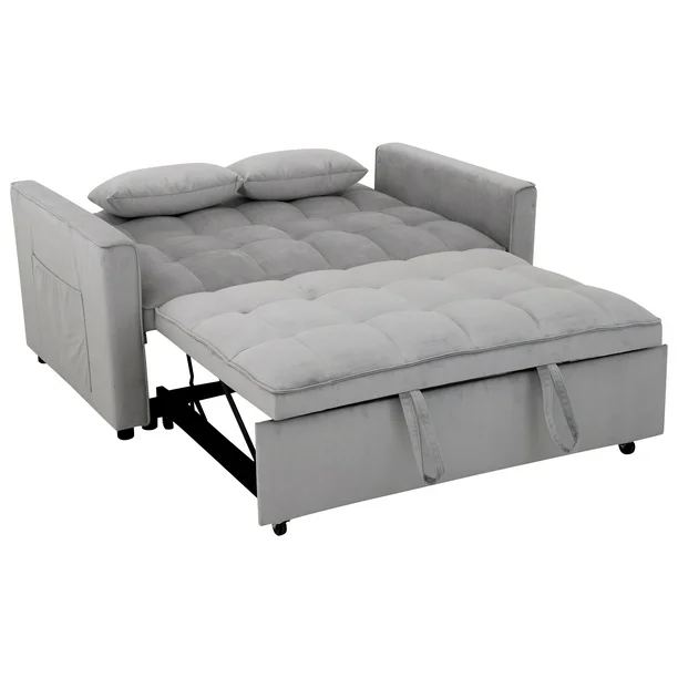 SOFÁ CAMA ASLAN GRIS CLARO.