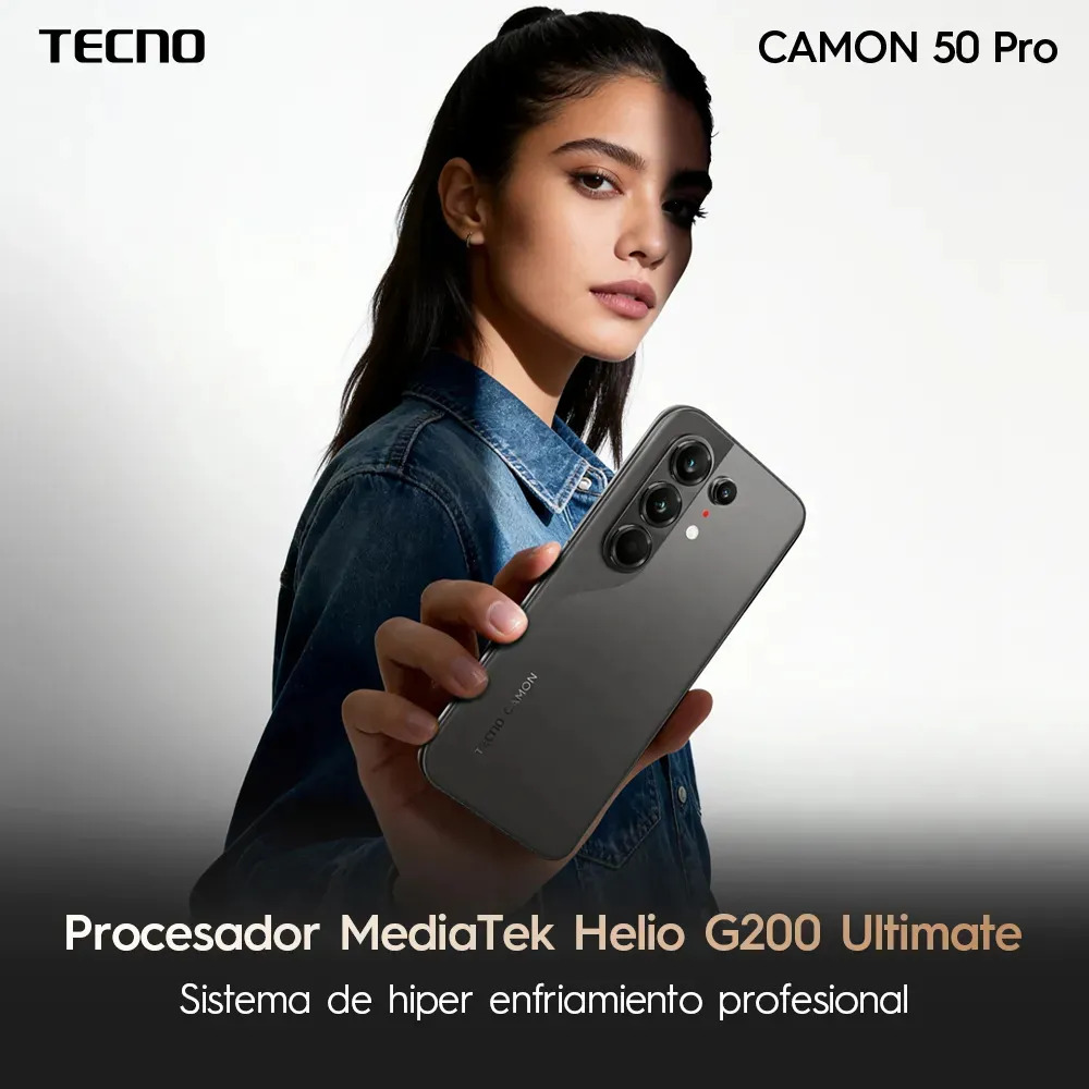 📱Tecno Camon 50 Pro Celular Desbloqueado, 8GB RAM + 256GB, Doble SIM, Pantalla AMOLED Curva 6.78" 144Hz, Batería 6150mAh, Cámara Triple 50MP