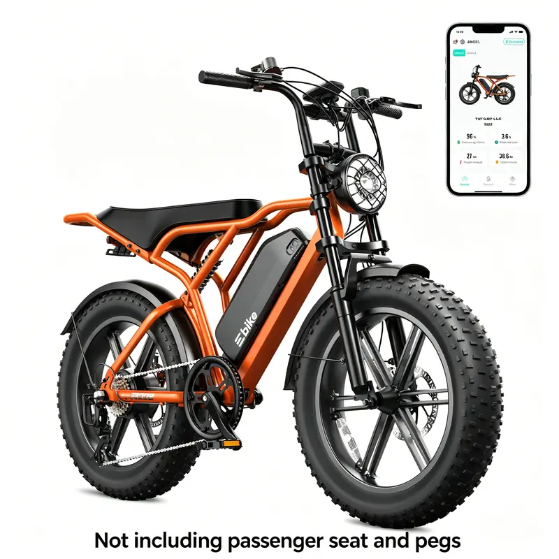 🚲 Bicicleta Eléctrica de Montaña 20" Llantas Gruesas Fat Tire, Motor 1500W Velocidad Máxima 48 km/h, Batería 48V 23Ah Larga Duración, Bici Todo Terreno para Adultos