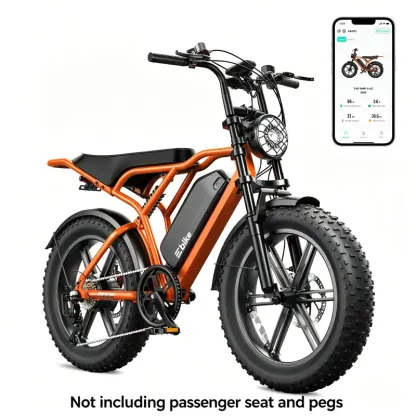 🚲 Bicicleta Eléctrica de Montaña 20" Llantas Gruesas Fat Tire, Motor 1500W Velocidad Máxima 48 km/h, Batería 48V 23Ah Larga Duración, Bici Todo Terreno para Adultos
