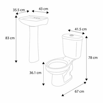 PAQUETE SANITARIO CON LAVABO DE 2 PIEZAS FUTURA II DUAL-Alfombra de baño