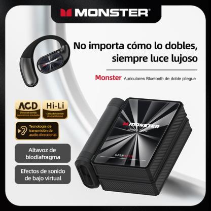 Monster Open-Ear Audífonos Inalámbricos, Bluetooth 6.0, 100 H de Duración, Compatibles con iPhone Android y Dispositivo Bluetooth, 14.2 mm Diafragmas, Para Gimnasio, Estudio y Trabajo - Regalo de Primera Elección