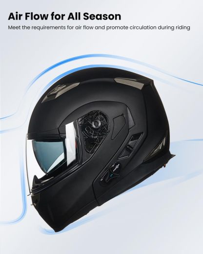 ILM - Casco de Motocicleta Modular Integrado con Bluetooth, con protección Solar para Mp3, Modelo 953/953 Pro
