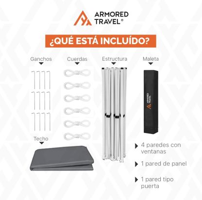 BECKON Toldo Carpa Plegable con Paredes Impermeable 3x6 m Premium para Exteriores Uso rudo *Aluminio Reforzado* + *Estacas* Canopy Tent Gazebo Instant Shelter