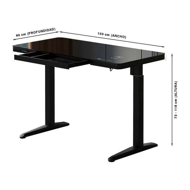 Escritorio Sam's Club con Cargador Inalámbrico GSA-25389LSF Negro