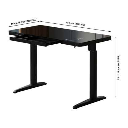 Escritorio Sam's Club con Cargador Inalámbrico GSA-25389LSF Negro