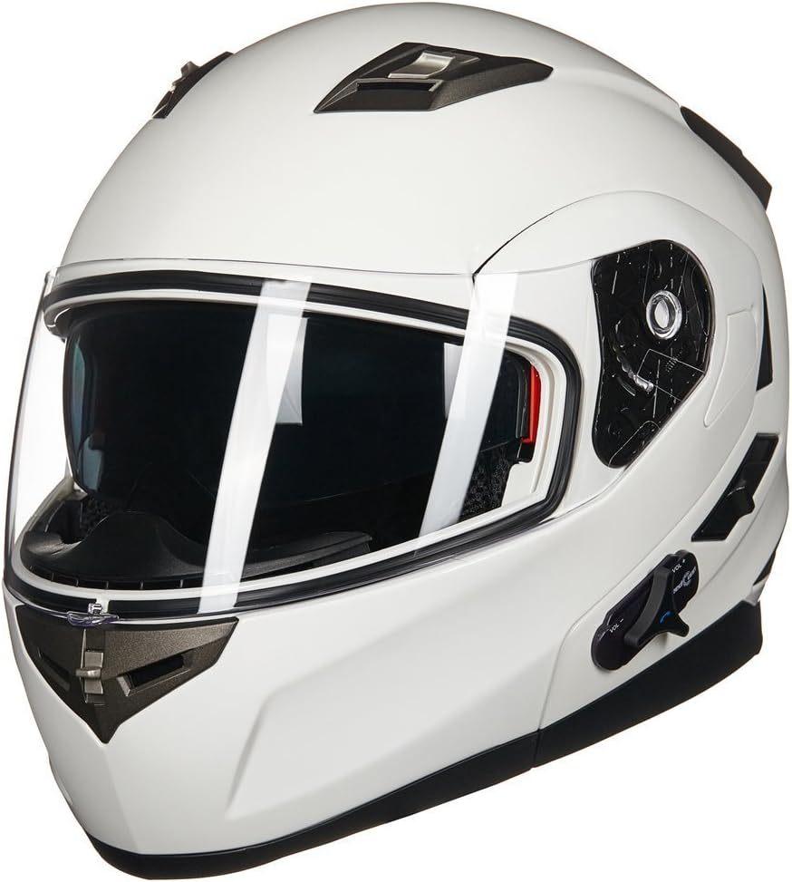 ILM - Casco de Motocicleta Modular Integrado con Bluetooth, con protección Solar para Mp3, Modelo 953/953 Pro