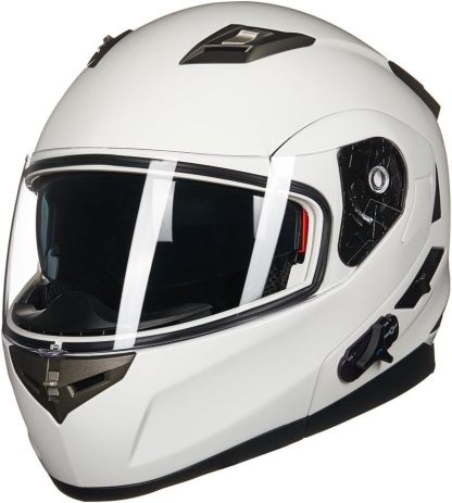 ILM - Casco de Motocicleta Modular Integrado con Bluetooth, con protección Solar para Mp3, Modelo 953/953 Pro