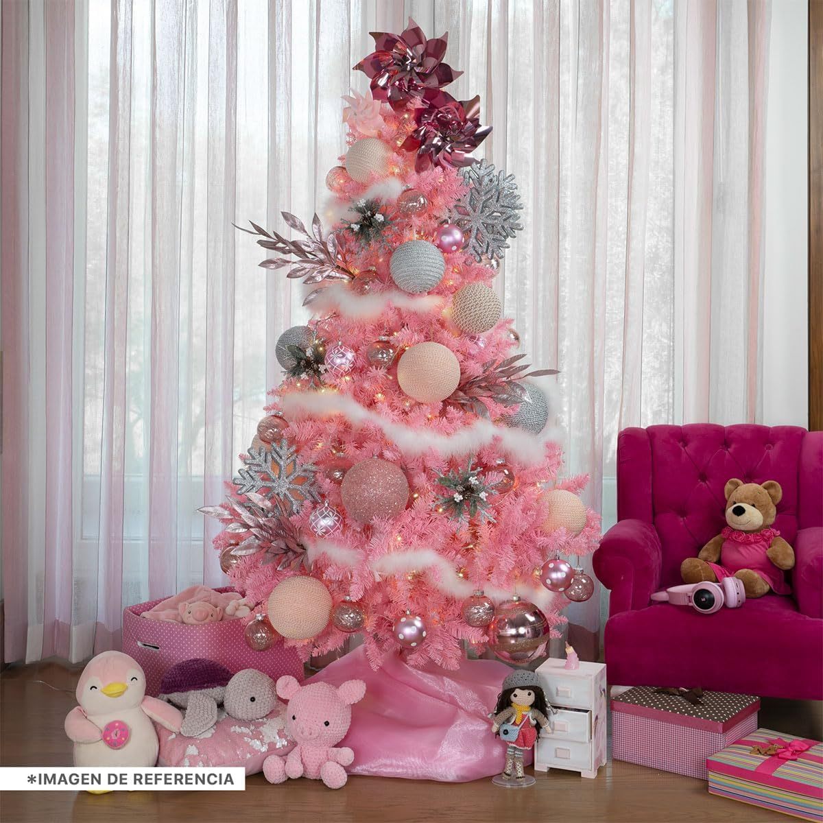ESQUIMAL Árbol de Navidad Frondoso Pino Navideño Plegable, Cedro del Himalaya (Verde, 2.2 m)