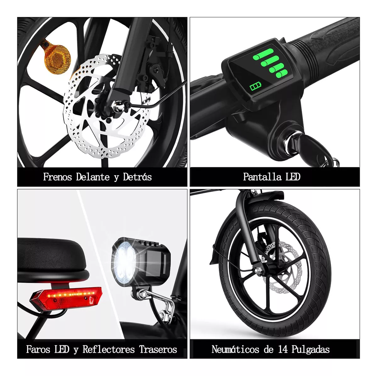 Bicicleta Eléctrica Plegable Para Dos Pasajeros 35 Km/h