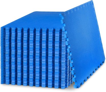ProsourceFit Extra Thick Puzzle Exercise Mat ¾” and 1", EVA Foam Interlocking Tiles for Protective, Cushioned Workout Flooring for Home and Gym Equipment