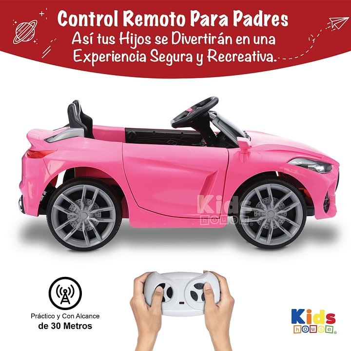 Kids House Carro Montable para Niños DASH, con Luz, Música USB MP3, Educación Temprana, Batería Dual 6V, Diseño Compacto y Seguro