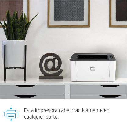 HP Impresora Laser 107w, Láser, Impresión en Negro, Wi-Fi, USB, Impresión y escanéo desde HP Smart App, Apple Air Print, Bandeja de 150 hojas, Pantalla LED (4ZB78A)