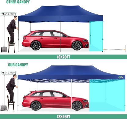 COBIZI - Toldo desplegable de 10 x 20 Pulgadas con 6 Paredes Laterales, toldo Impermeable para Eventos al Aire última intervensión, UPF 50+ cenador portátil para Fiestas, Playa, Camping, Boda,