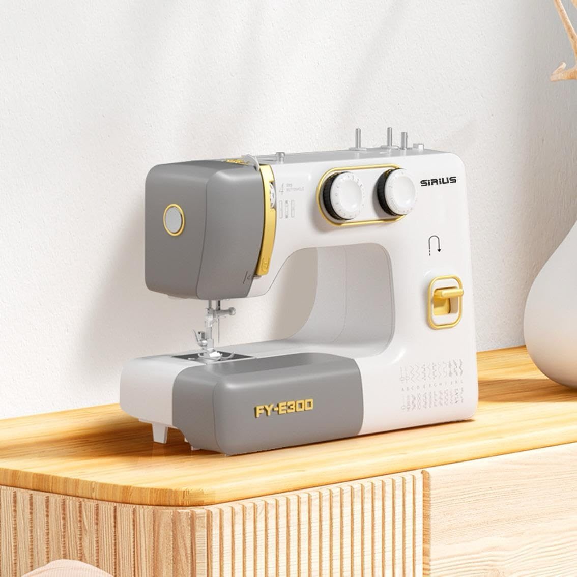 maquina de coser casera portatil hasta 24 puntadas (GREY GOLDEN)