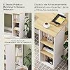 FurnitureR Escritorio para Computadora de Oficina con Almacenamiento Escritorio de Trabajo y Estudio con 5 Estantes Mesa Portátil para Estudiantes Escritorio de Escritura Moderno Haya y Blanco
