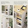 FurnitureR Escritorio para Computadora de Oficina con Almacenamiento Escritorio de Trabajo y Estudio con 5 Estantes Mesa Portátil para Estudiantes Escritorio de Escritura Moderno Haya y Blanco