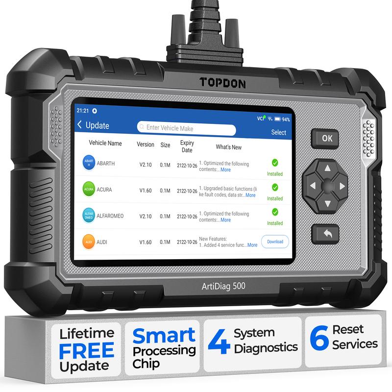 Escáner automotriz, herramienta de diagnóstico para vehículos con funciones de reinicio de aceite/SAS/acelerador, diagnóstico de motor/ABS/SRS/transmisión, AutoVIN, lector de códigos de error del motor con prueba de batería y actualizaci
