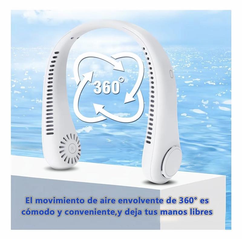Bugu Ventilador De Cuello Recargable Para Hogar Oficina Fitness ABS Material Ventiladores De Refrigeración Portátiles Silencioso Ventilador de Cuello Sin Aspas