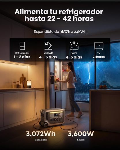 ⚡Anker SOLIX F3000 Estación de Energía Portátil 3072Wh 6000W, Expandible 24kWh, Solar para Hogar, Apagones y Camping