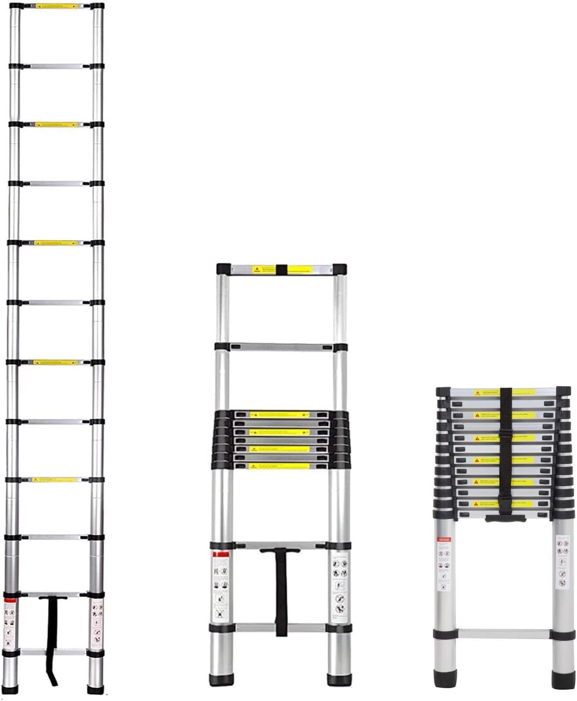 Kingsman | Escalera Multiposiciones 12 Peldaños con Charolas – Soporta hasta 150 kg – Escalera de Aluminio 3.5 MTS – Plegable – Escalera Multipropósito – Tipo Tijera – Andamio – Escalera Recta