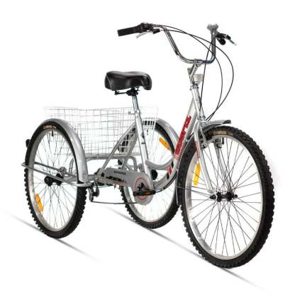 Bicicleta R26 7 Velocidades Tricicleta con Canasta Trasera Gospel PL7001-P