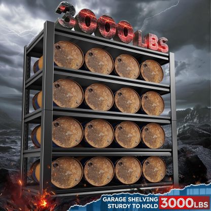 REIBII - Estantería de cochera de 72 pulgadas de alto, estantes de almacenamiento de 5 niveles de 3000 libras, estantería ajustable y almacenamiento para cochera, sótano, comercial, 36 pulgadas de