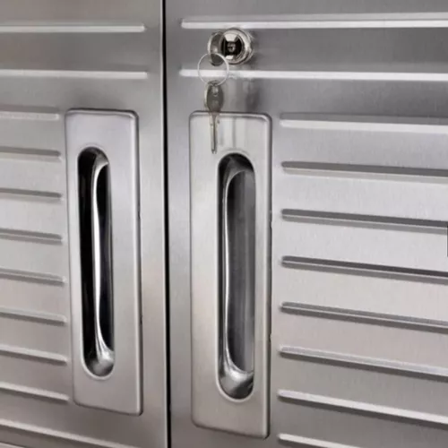 Gabinete De Almacenaje Alto Con Ruedas Acero Inoxidable Msi