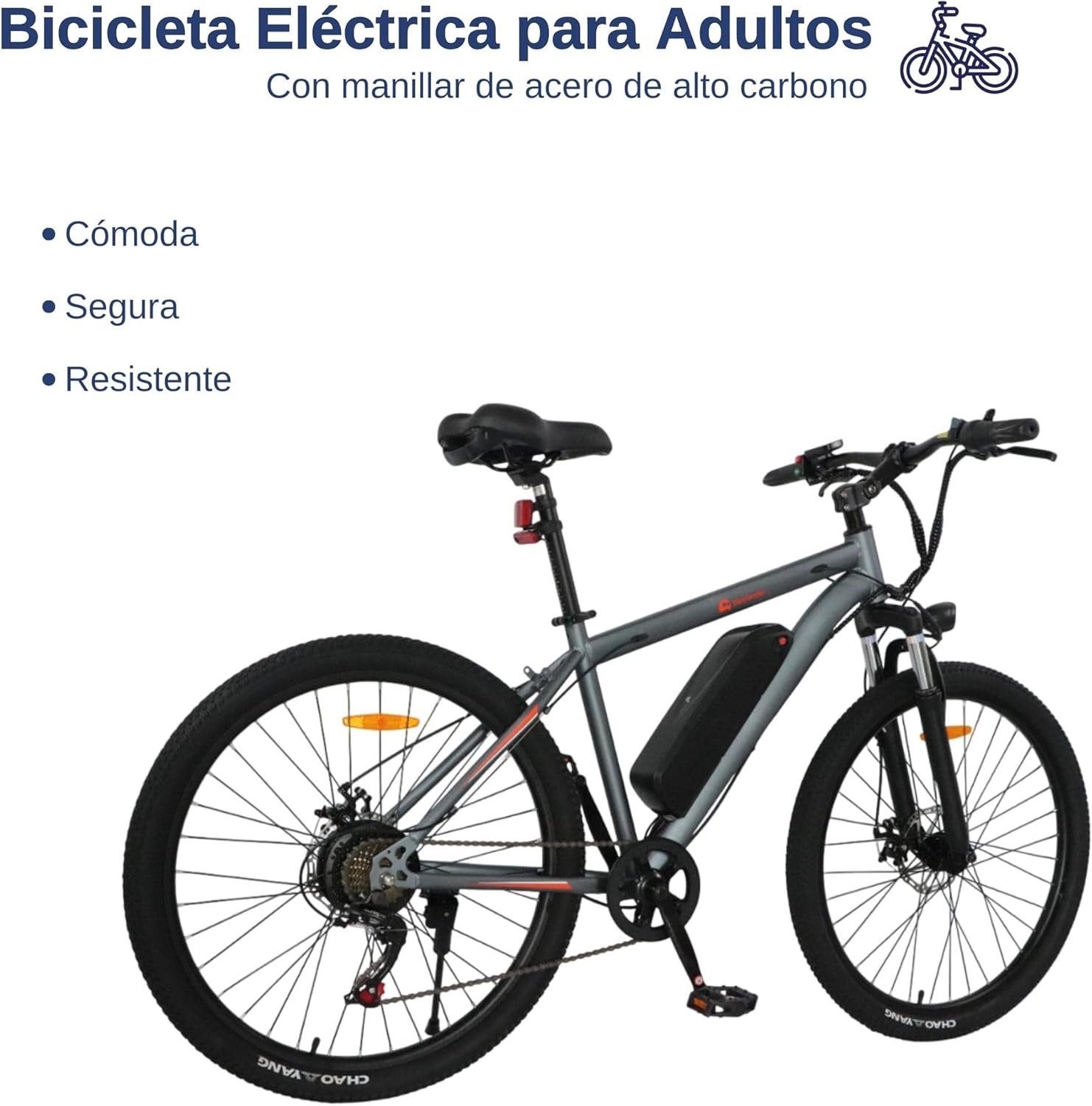 Bluelander Bicicleta Eléctrica para Adultos, Bicicleta Electrica Rodada 26, Velocidad Máxima de 32 km/h, 7 Velocidades, Potencia del Motor de 36 V/350 W, Pantalla, Frenos de Disco