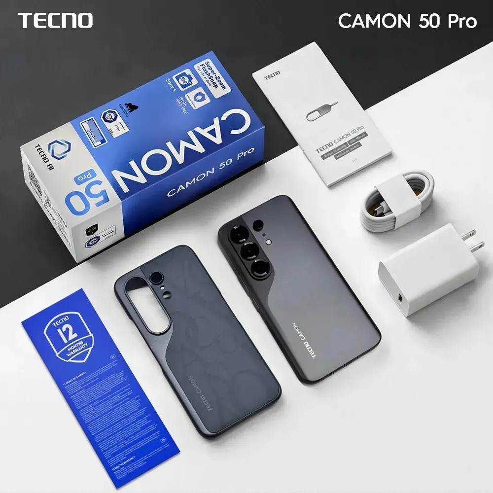 📱Tecno Camon 50 Pro Celular Desbloqueado, 8GB RAM + 256GB, Doble SIM, Pantalla AMOLED Curva 6.78" 144Hz, Batería 6150mAh, Cámara Triple 50MP