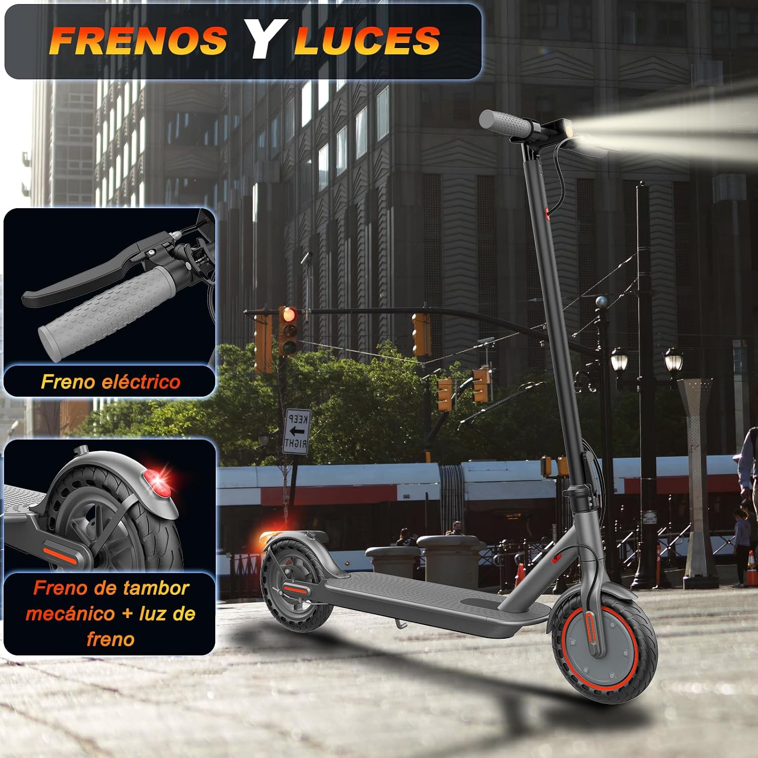 🛴 Patinete eléctrico para adultos con resistente marco de aleación de aluminio, ruedas de 8.5 pulgadas, potente motor de 700W, velocidad 30 km/h, autonomía 35 km, carga 265 LBS y control inteligente mediante App