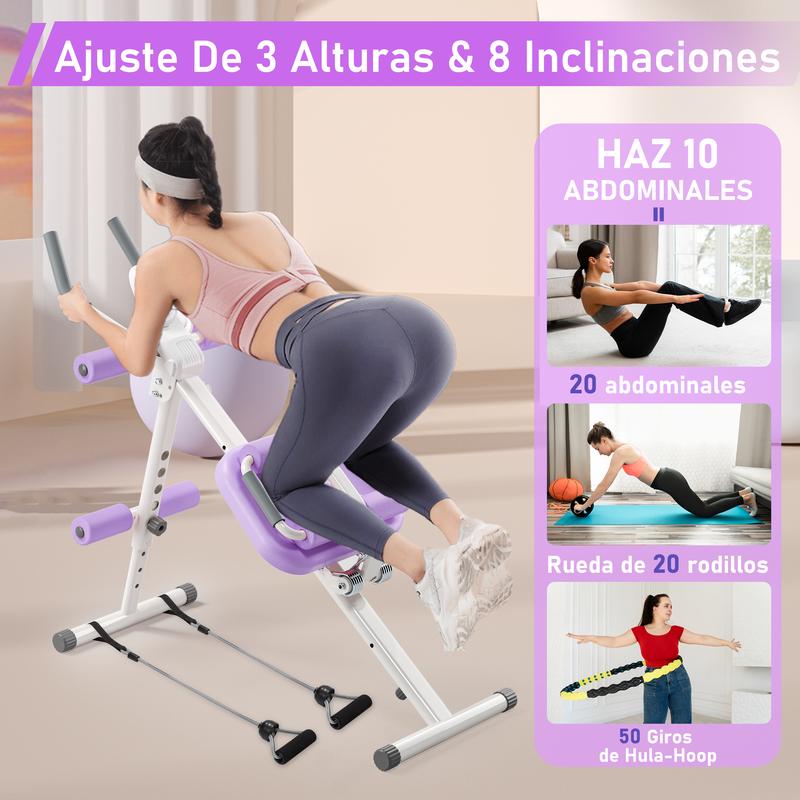 Banca Ejercicio Multifuncional Hogar Abdomen,Glúteos,Cintura, Tonificación y Quema de Grasa Máquina Casa para Tonificar Glúteos, Adelgazar Cintura y Ejercitar Piernas