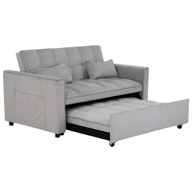 SOFÁ CAMA ASLAN GRIS CLARO.