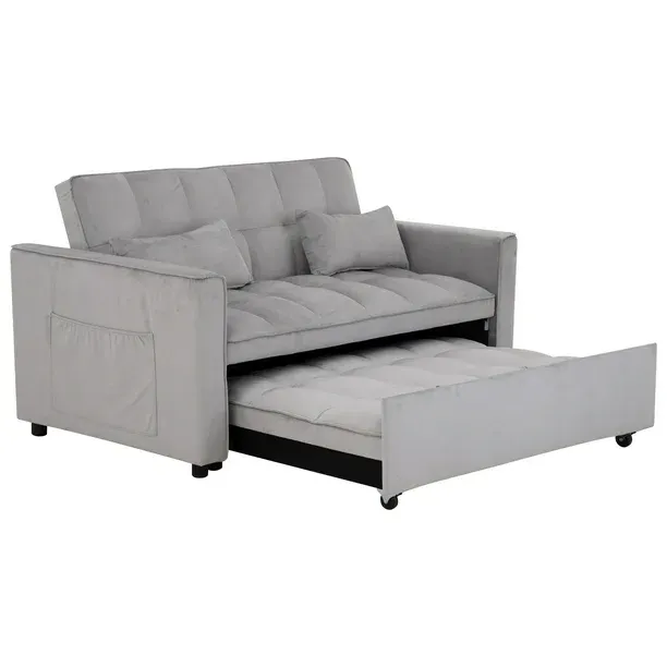 SOFÁ CAMA ASLAN GRIS CLARO.