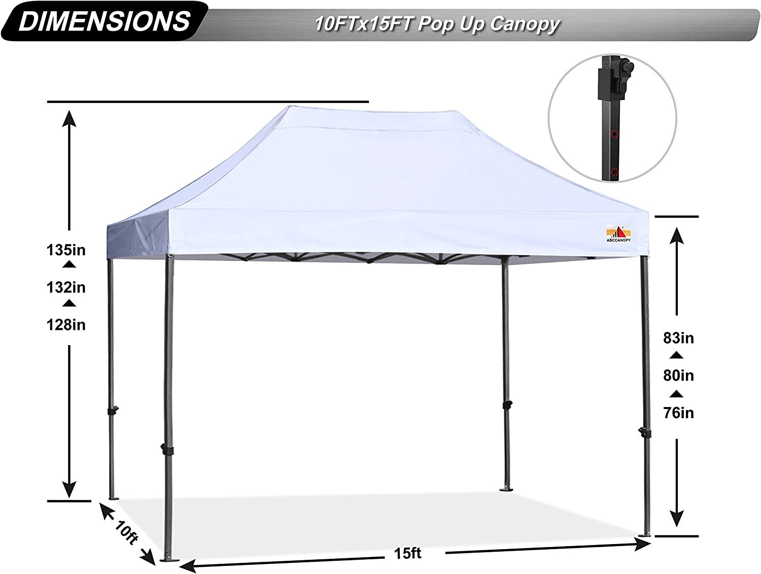 ABCCANOPY Kingkong-Series - Juego de Dosel instantáneo Comercial de 10 x 10 pies (Incluye Bolsa de Transporte de 30 Colores), Azul (Sky Blue)