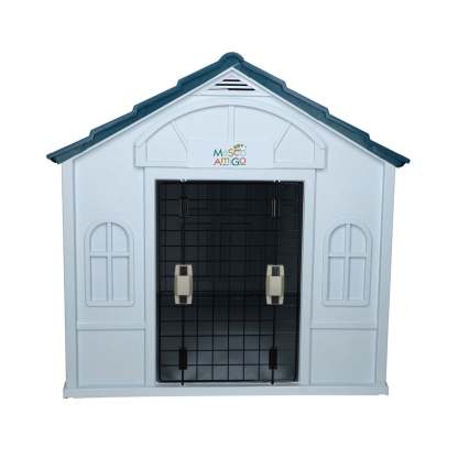 Casa para Perro Grande MascoAmigo con Puerta Metálica-Térmica- de plástico 98x82x84 cm Azul