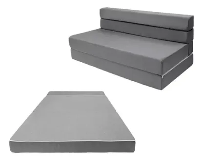 Sofa Cama Sillon Plegable Matrimonial Colchon Plegable Gris