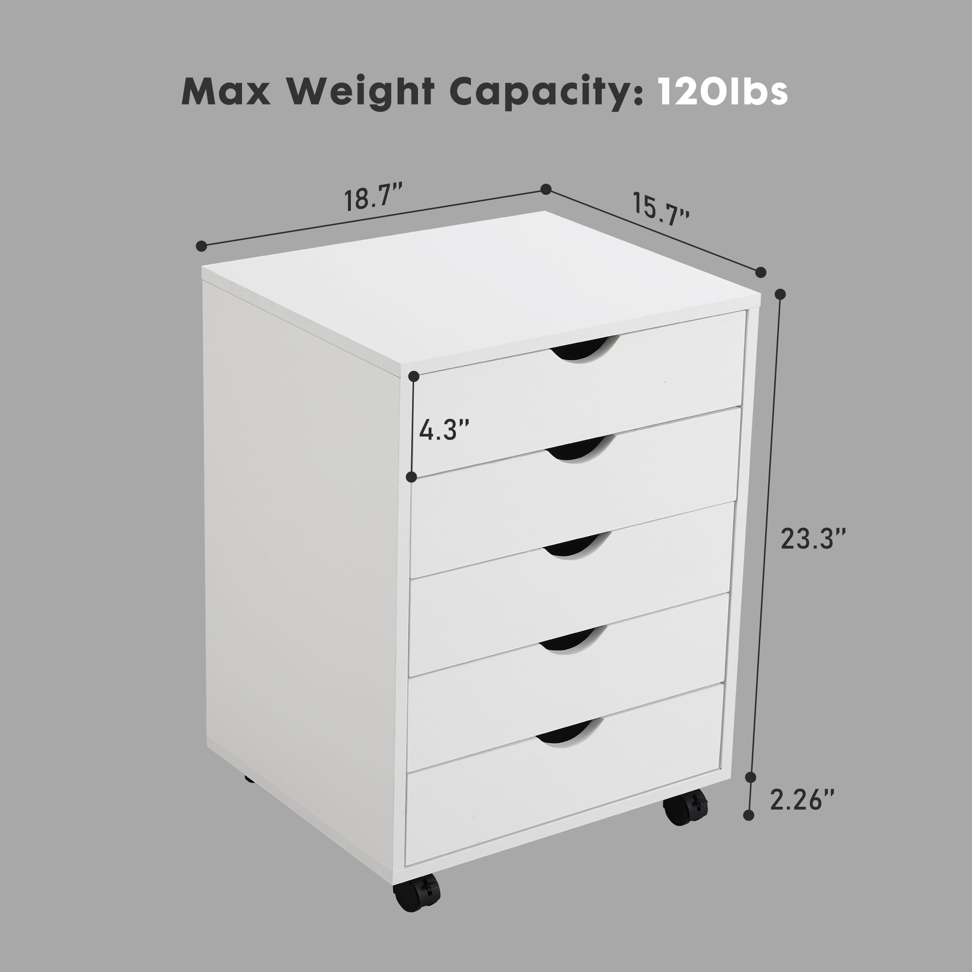 Cómoda EDX de 7 cajones: amplio armario de madera para organizar el dormitorio, el hogar y la oficina, color blanco