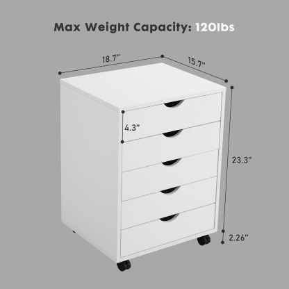 Cómoda EDX de 7 cajones: amplio armario de madera para organizar el dormitorio, el hogar y la oficina, color blanco