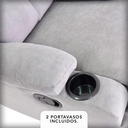 Sillon Reclinable para Adultos Individual - Brady - con Sistema Manual - Reposet de Tela - Varios Colores (Gris).