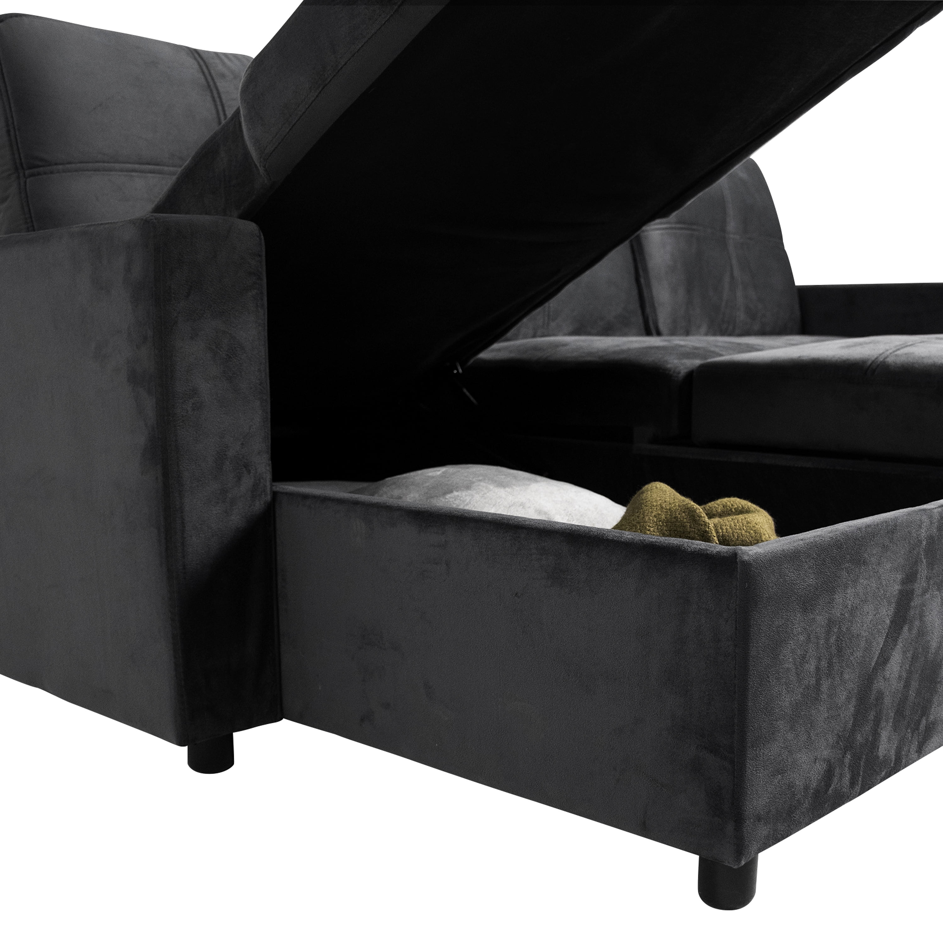 SOFÁ CAMA CON ALMACENAMIENTO TRIBECA GRIS CLARO