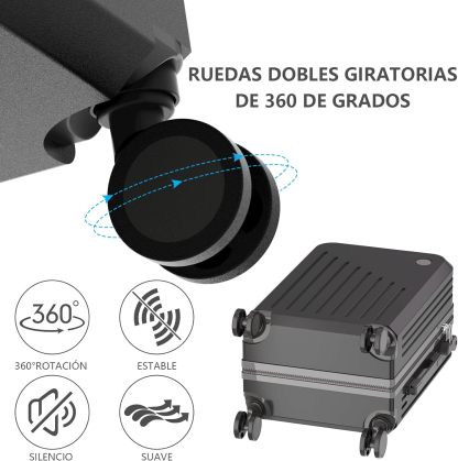 HOGESA Juego de Maletas de Viaje, Maletas de Viaje Carry On 21”, Maleta de Mano Pequeña con Ruedas Silenciosas de 360 Grados, Equipaje de Mano para Avion con Candado de Seguridad - 2 Piezas (Blanco)