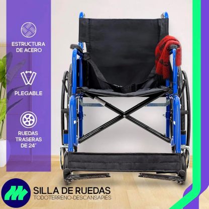 MEDICAL STORE Silla De Ruedas Ligera Adulto Mayor Todo Terreno Traslado Plegable Compacta Con Freno De Mano Rehabilitación Con Descansa Pies Abatible