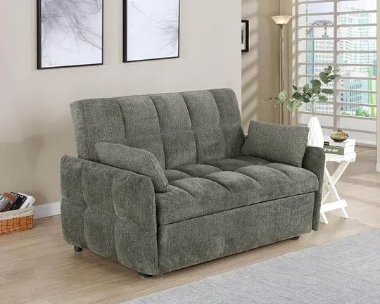 FrostGlen Tufted Cushion Sleeper Sofa Bed Dark Grey