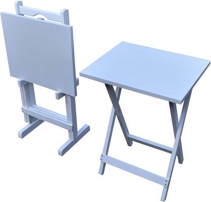 Hogare Mesas Plegables De Servicio con Base, Mesa, Mesa Auxiliar, Mesita, Juego de Parota (Chocolate)