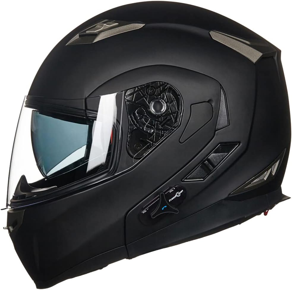 ILM - Casco de Motocicleta Modular Integrado con Bluetooth, con protección Solar para Mp3, Modelo 953/953 Pro