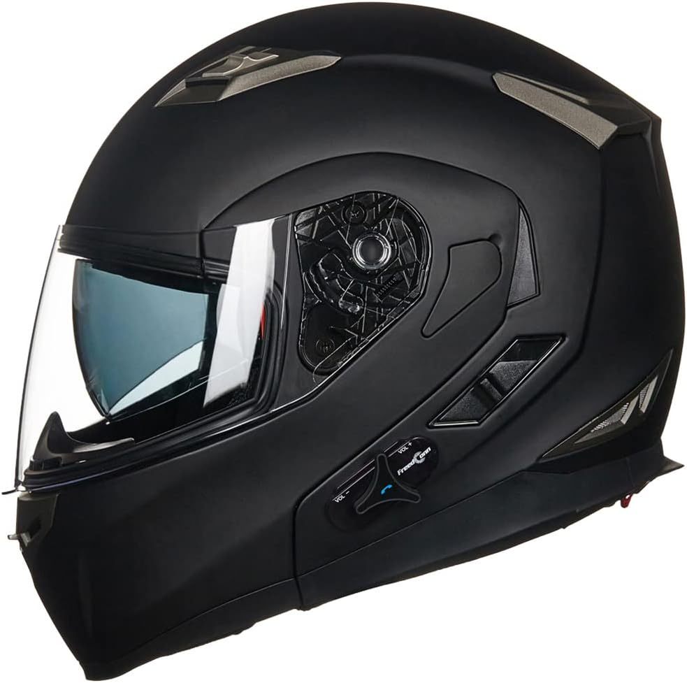 ILM - Casco de Motocicleta Modular Integrado con Bluetooth, con protección Solar para Mp3, Modelo 953/953 Pro