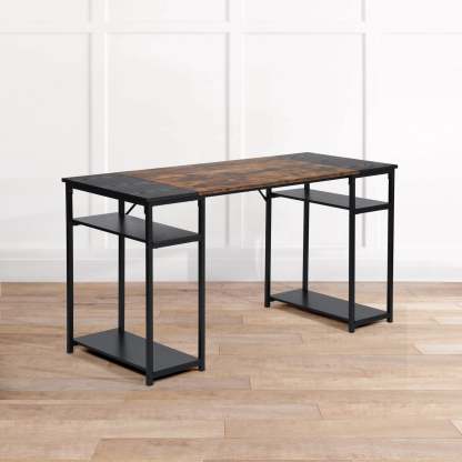 Escritorio Grande 140cm Color Madera con Negro,con Bolsa de Almacenamiento
